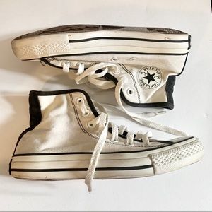 Converse White & Black High Tops